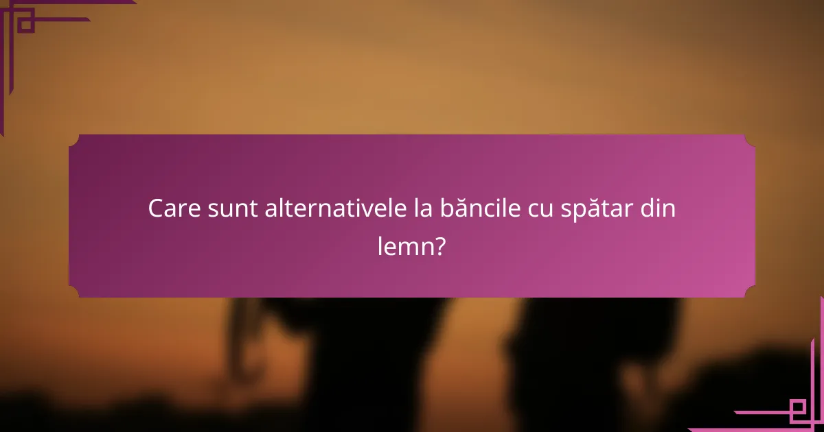 Care sunt alternativele la băncile cu spătar din lemn?