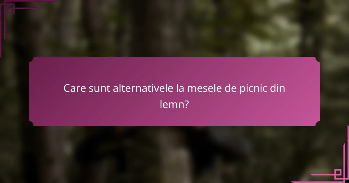 Care sunt alternativele la mesele de picnic din lemn?