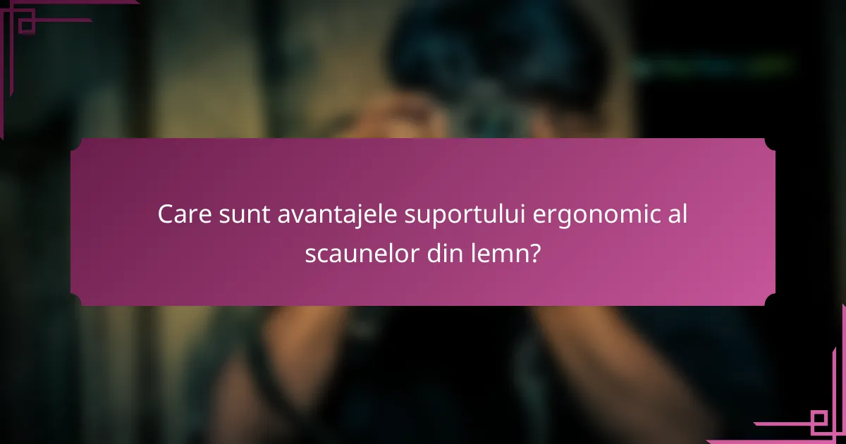 Care sunt avantajele suportului ergonomic al scaunelor din lemn?