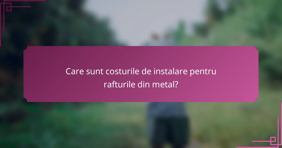 Care sunt costurile de instalare pentru rafturile din metal?