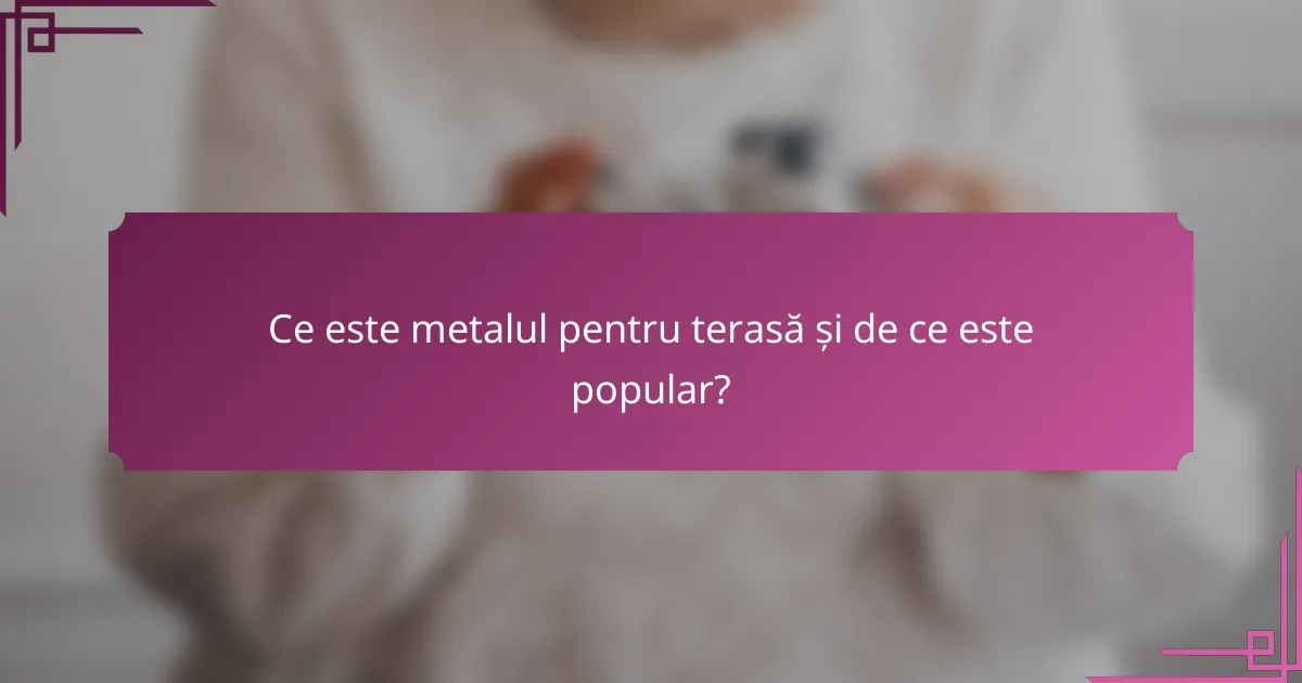 Ce este metalul pentru terasă și de ce este popular?