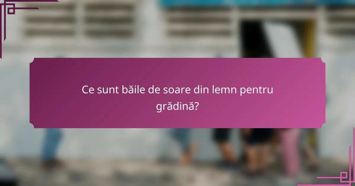 Ce sunt băile de soare din lemn pentru grădină?