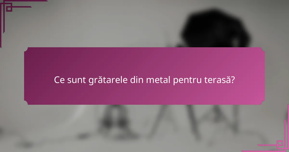 Ce sunt grătarele din metal pentru terasă?