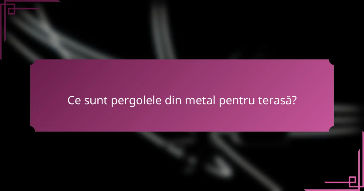 Ce sunt pergolele din metal pentru terasă?