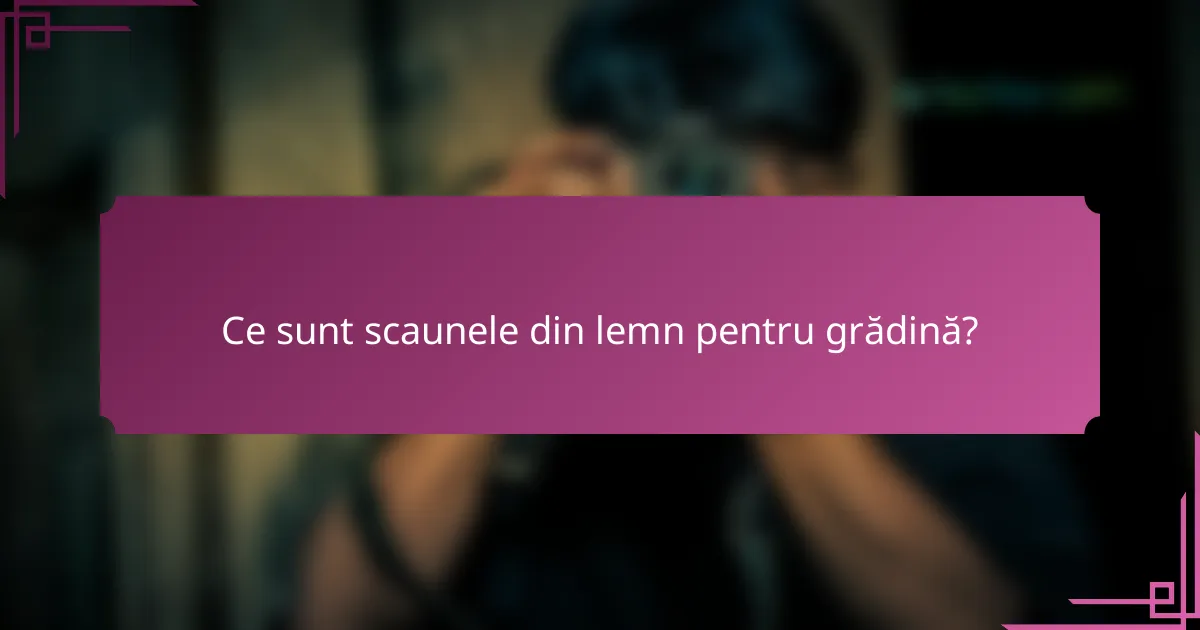 Ce sunt scaunele din lemn pentru grădină?