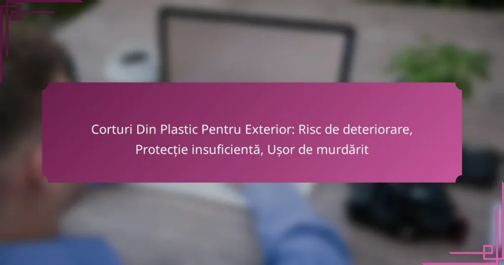 Corturi Din Plastic Pentru Exterior: Risc de deteriorare, Protecție insuficientă, Ușor de murdărit
