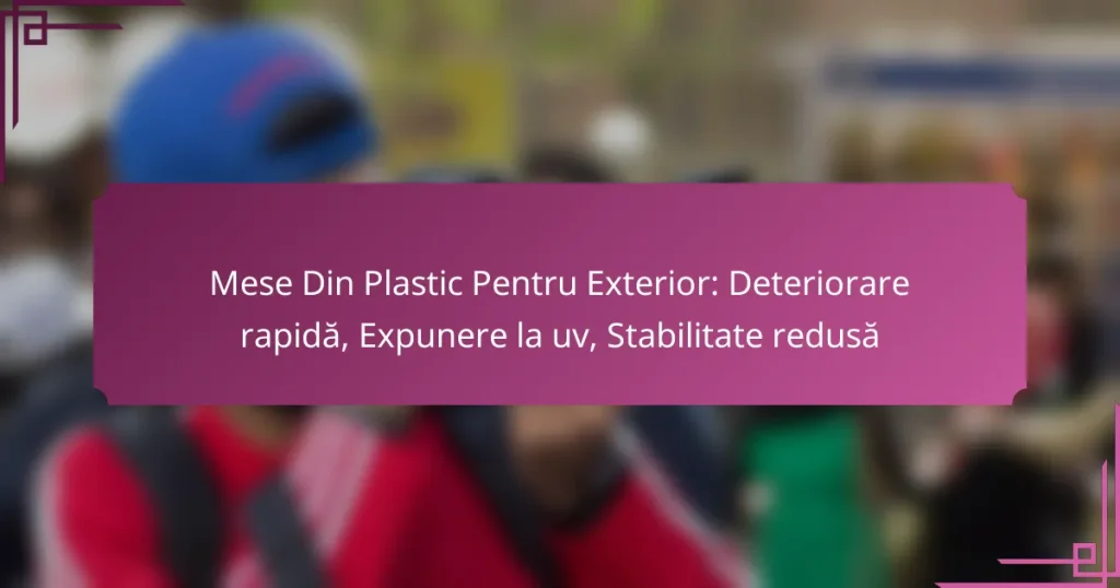 Mese Din Plastic Pentru Exterior: Deteriorare rapidă, Expunere la uv, Stabilitate redusă