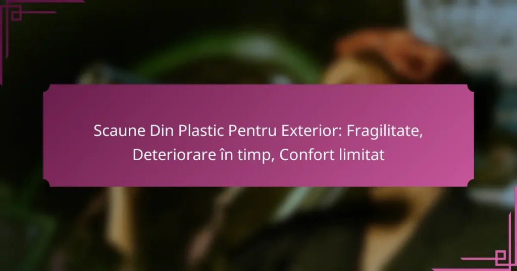 Scaune Din Plastic Pentru Exterior: Fragilitate, Deteriorare în timp, Confort limitat